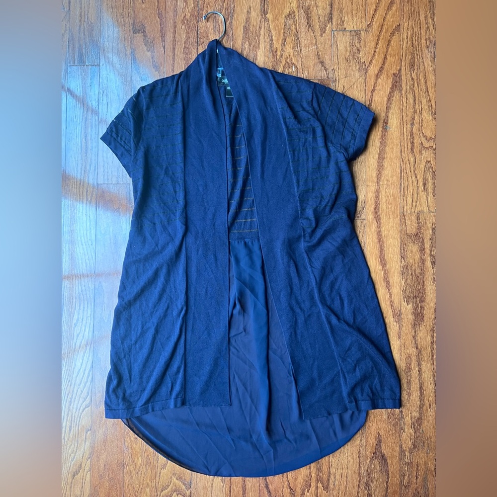 August Silk Deep Blue Knit Cardigan